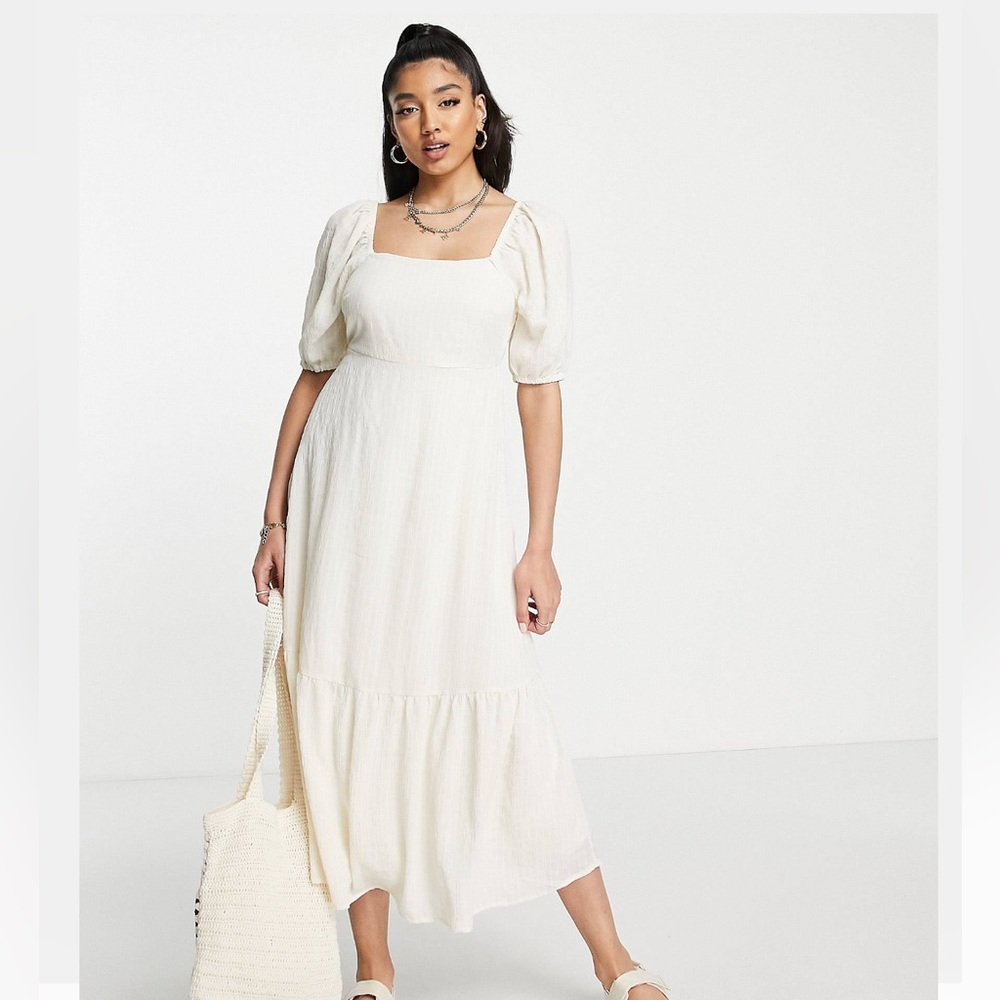 New Look cream midi dress - Size 8
